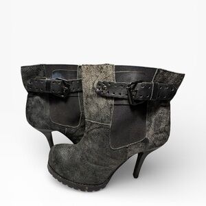 ISSA KAMARA  Genuine Italian Black and Gray Suede Women's Boots Sz 40